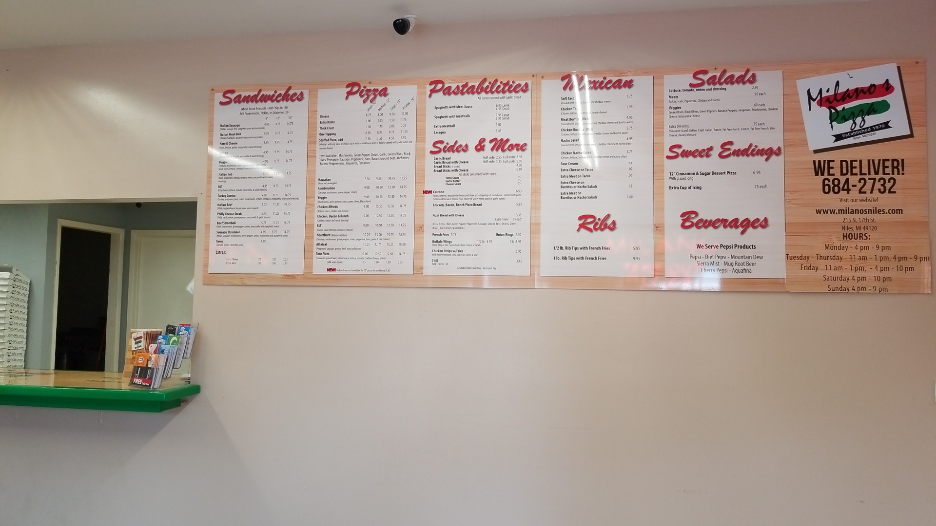 Milano Take Out Pizza of Niles Menu