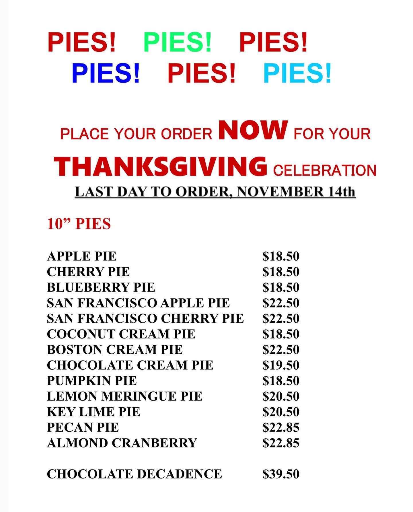 Sweetly Divine Menu