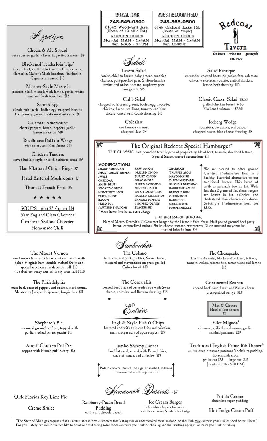 Redcoat Tavern 31542 Woodward Ave, Royal Oak
