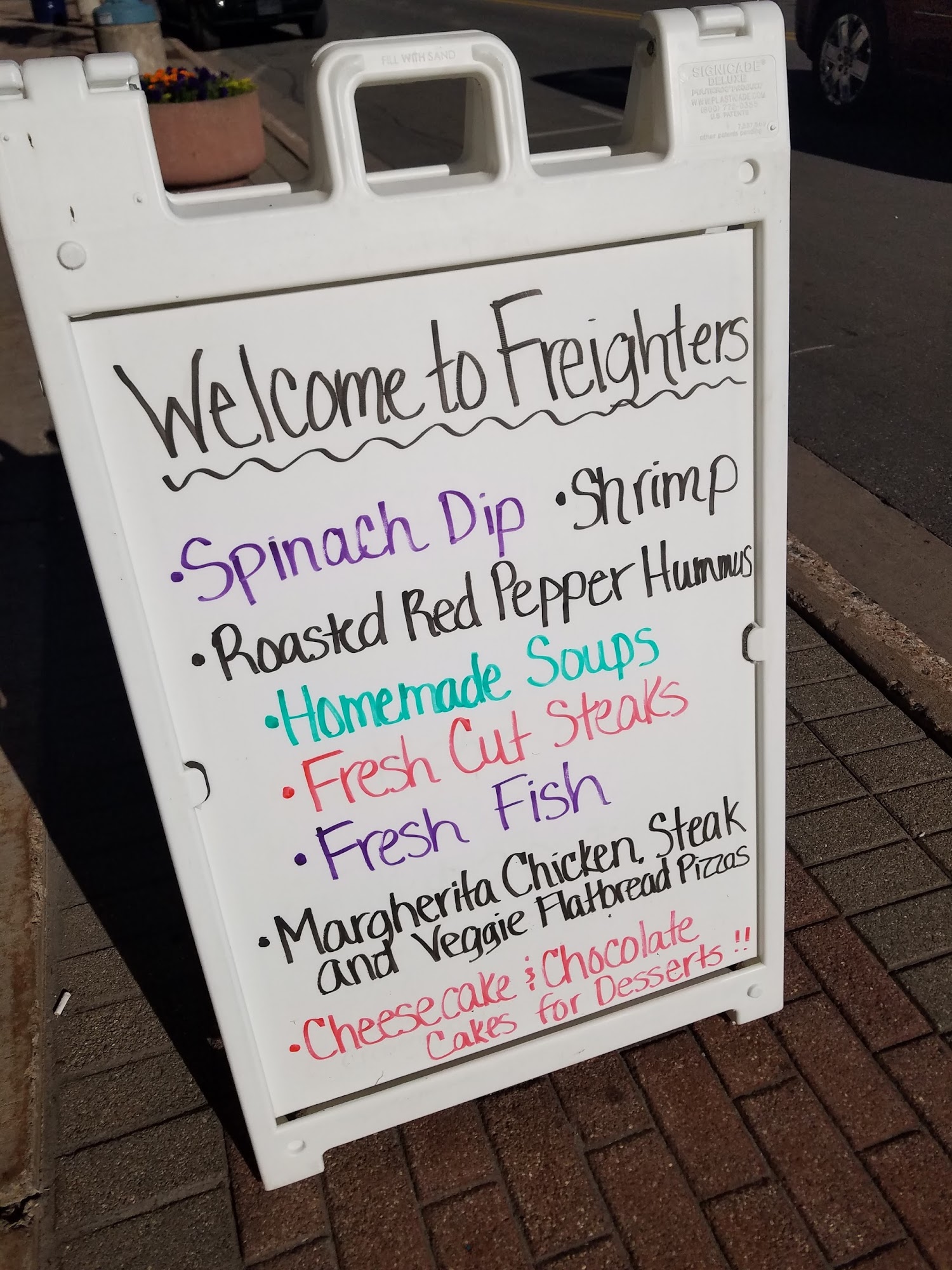 Freighters Restaurant Menu