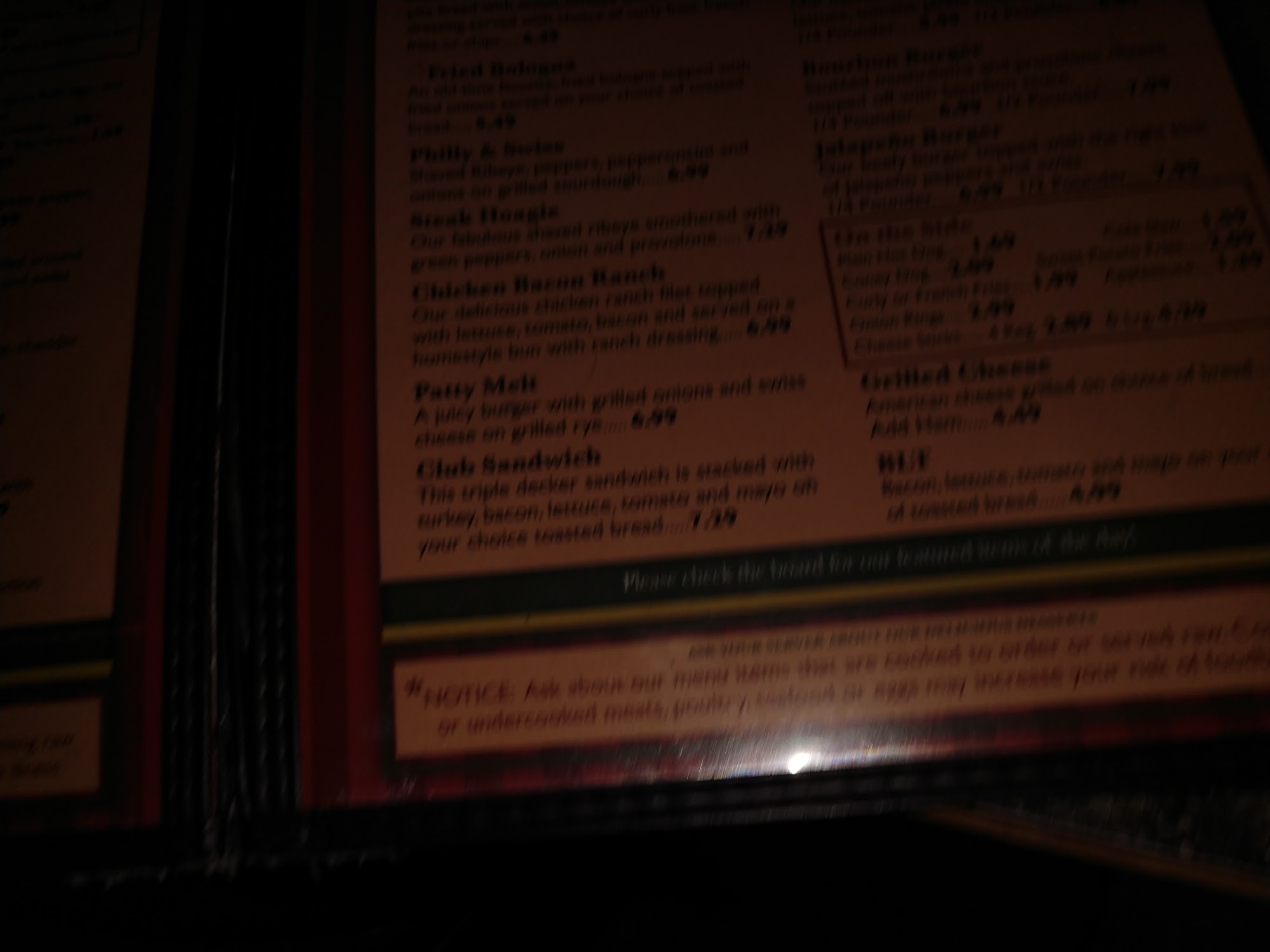 Stockbridge Diner Menu