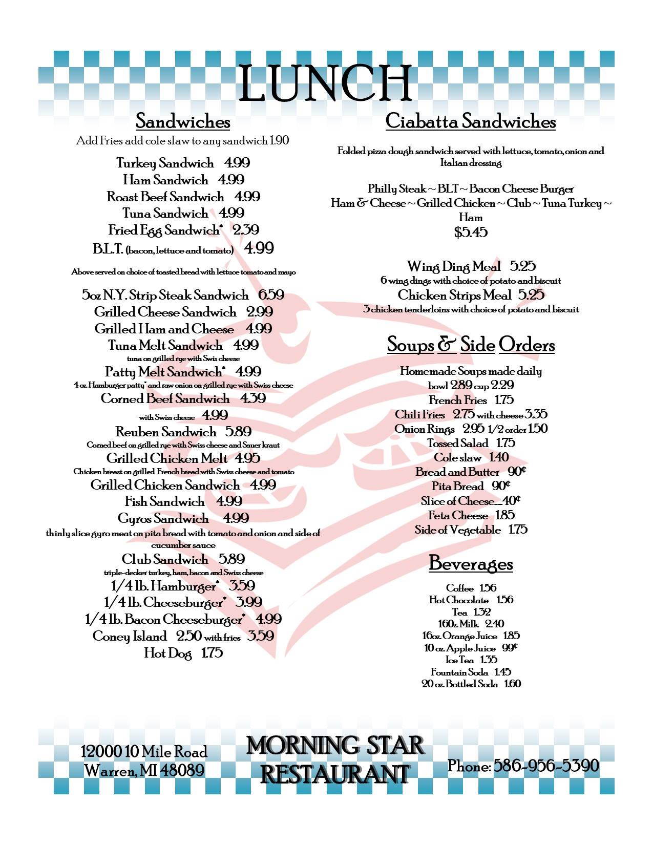 Morning Star Restaurant 12000 E 10 Mile Rd, Warren