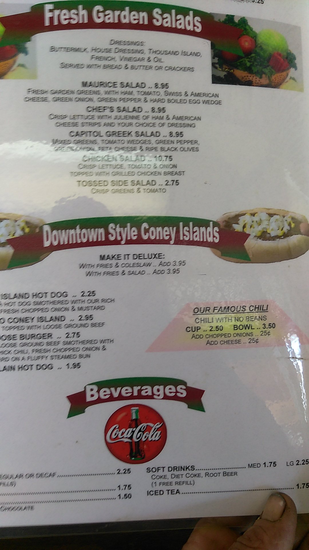 Capitol Coney Island Menu