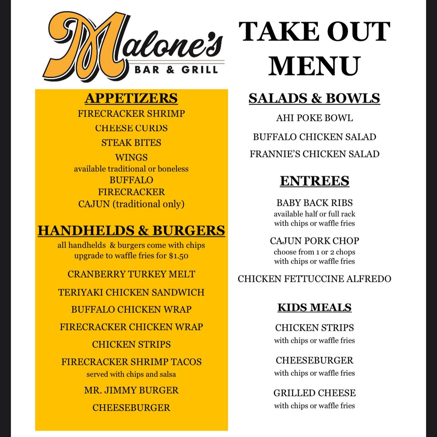 Malone's Bar & Grill 12635 Elm Creek Blvd N, Maple Grove