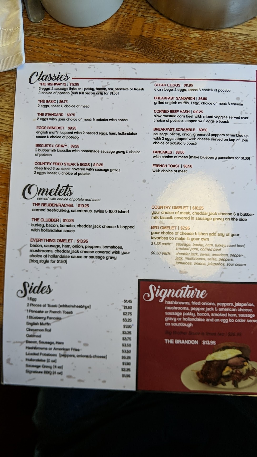 Fat Old Guy's Cafe Menu