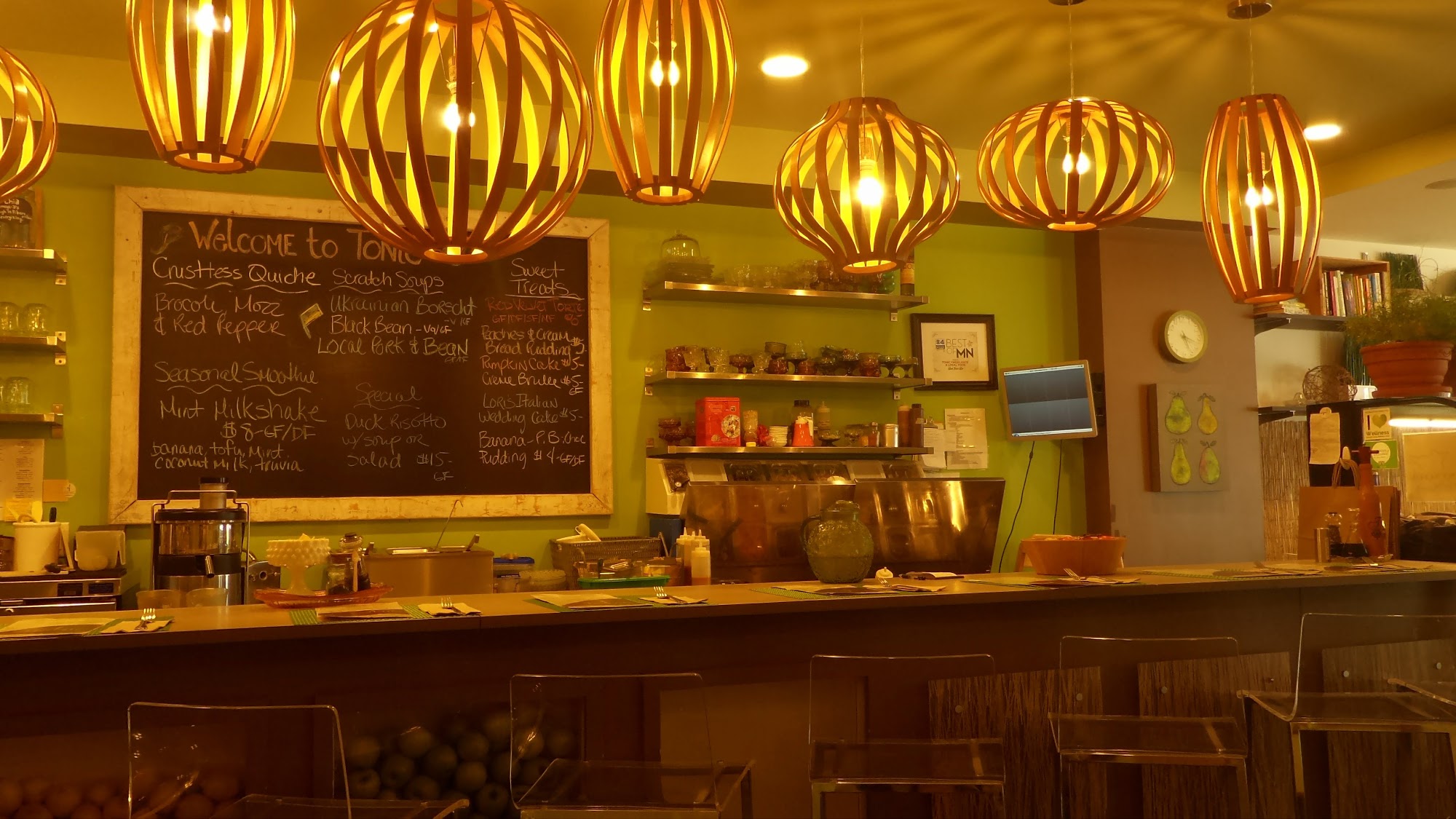 Tonic Juice Bar Menu