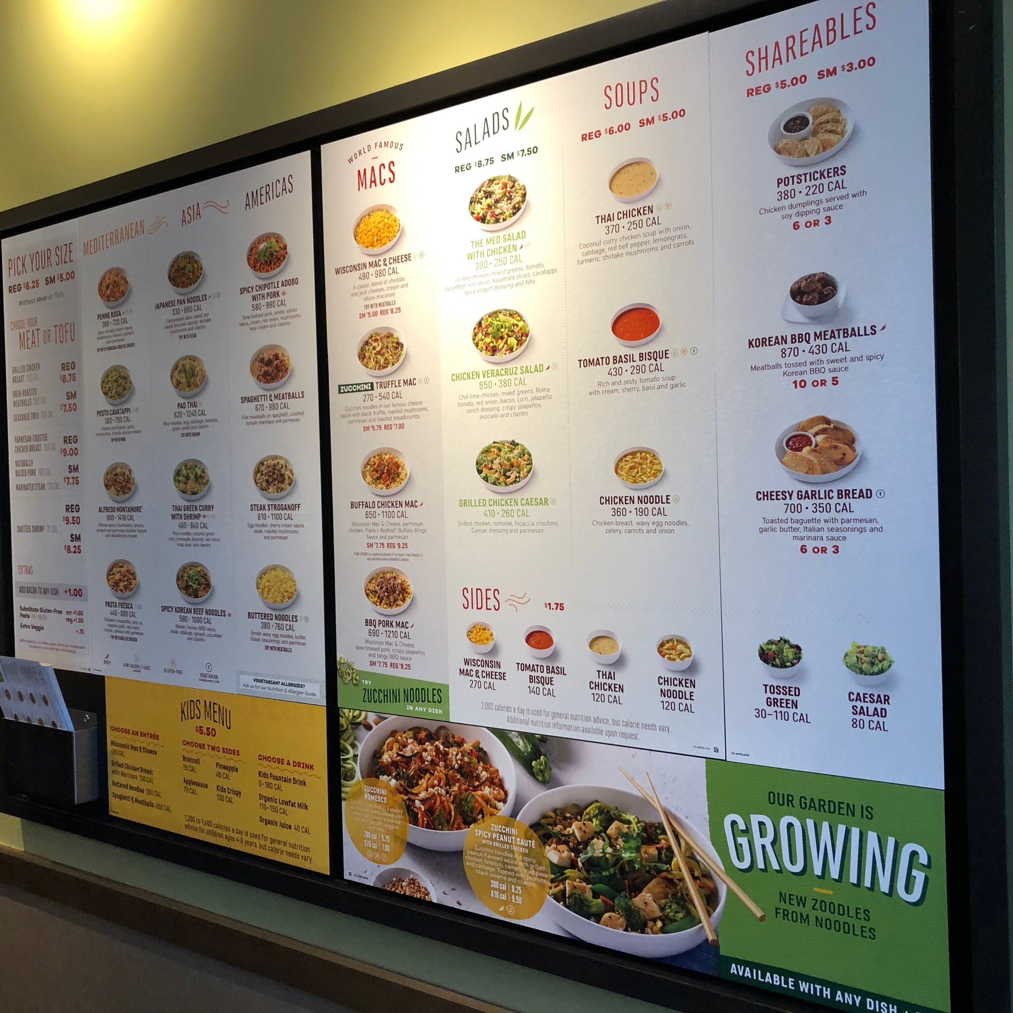 Noodles and Company Menu