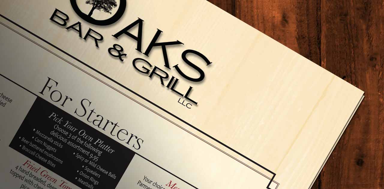 The Oaks | Bar & Grill Menu