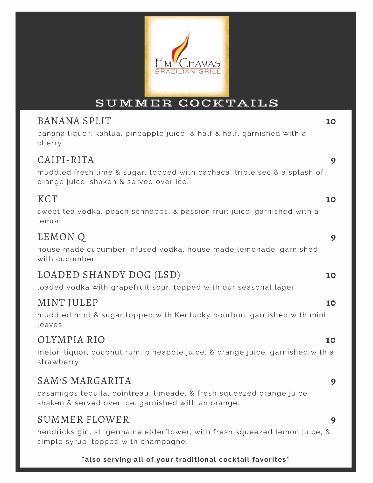 Em Chamas Brazilian Grill 6101 NW 63rd Terrace, Kansas City