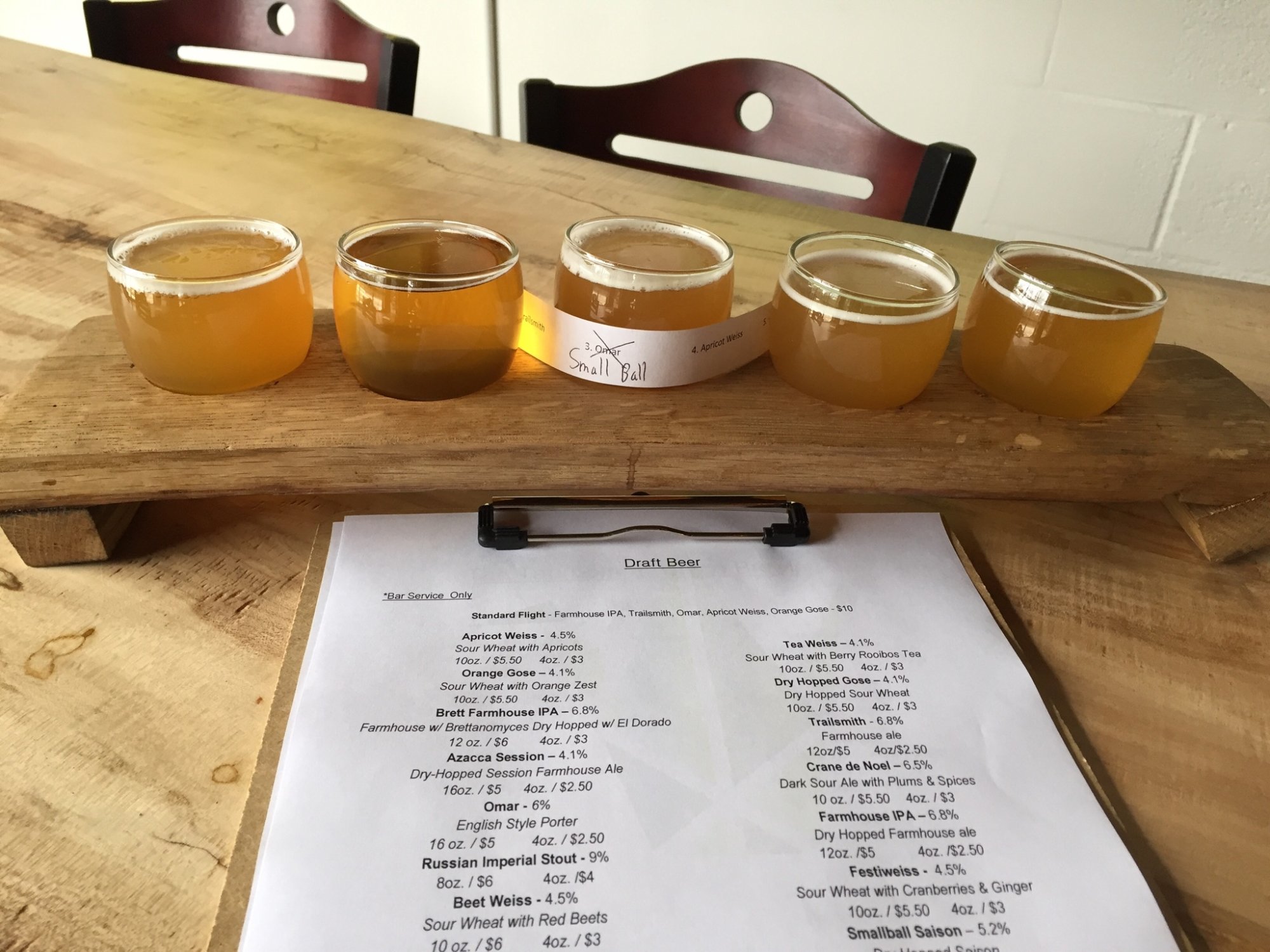 Crane Brewing Menu