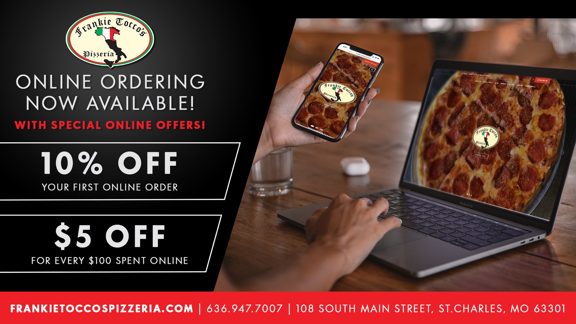 Frankie Tocco's Pizzeria 108 S Main St, St Charles