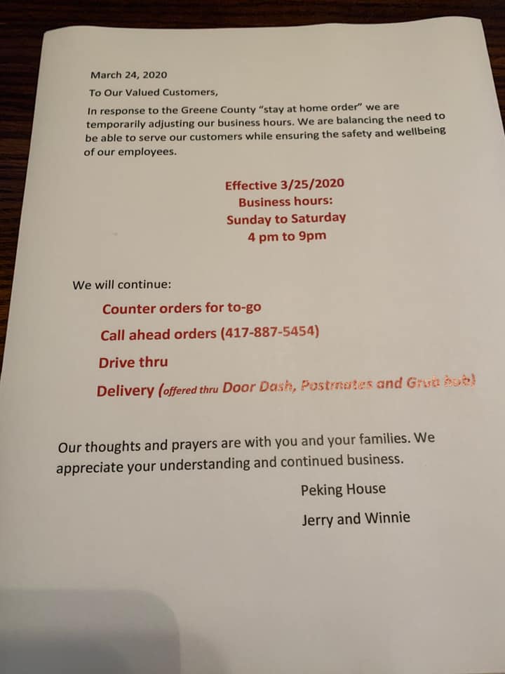 Peking House Restaurant 3108 E Sunshine St, Springfield