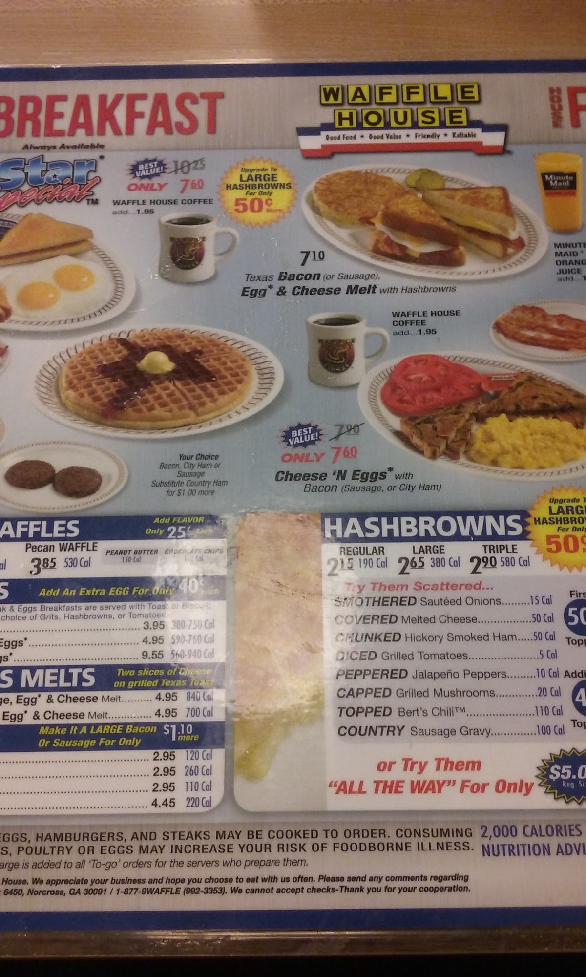 Waffle House Menu