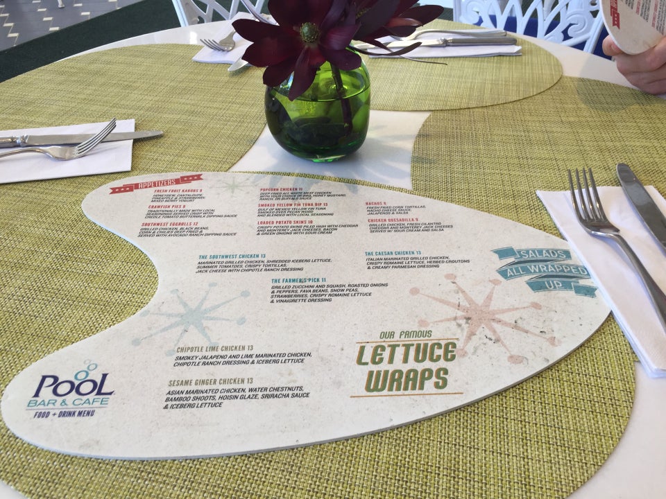 Pool Bar & Cafe Menu