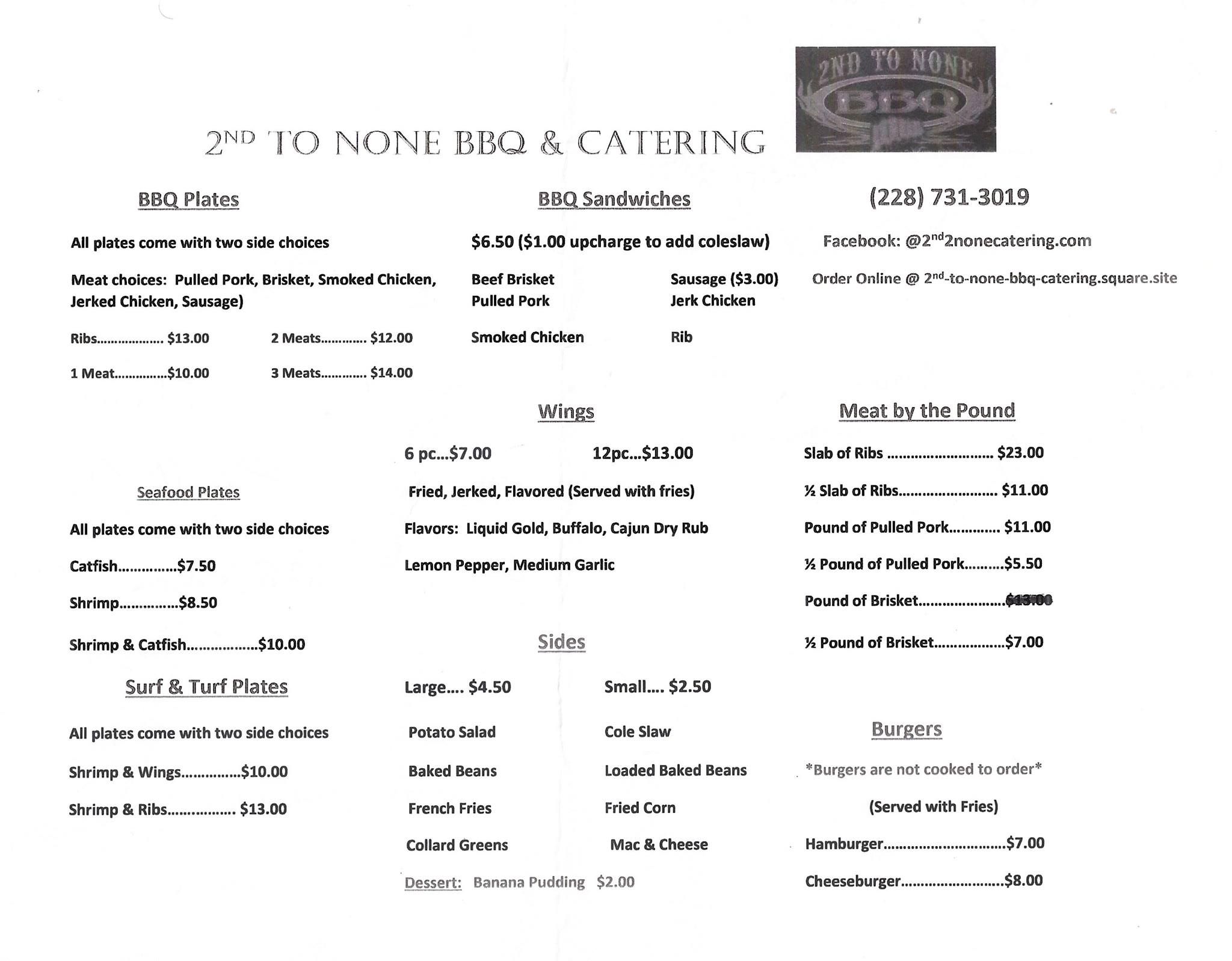 Bo’s Barbecue Menu