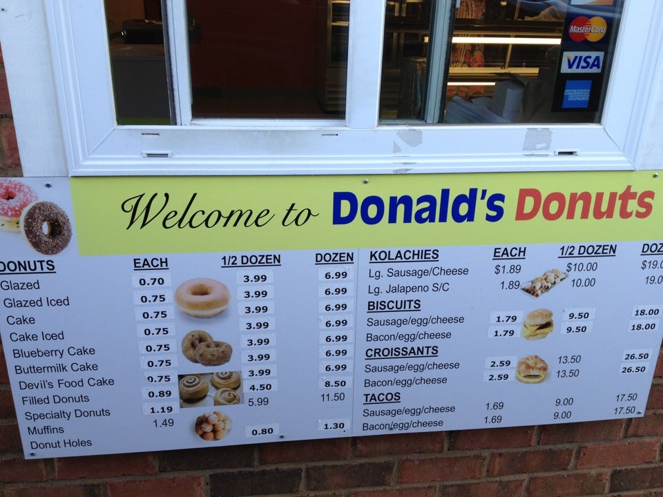 Community Donuts Menu