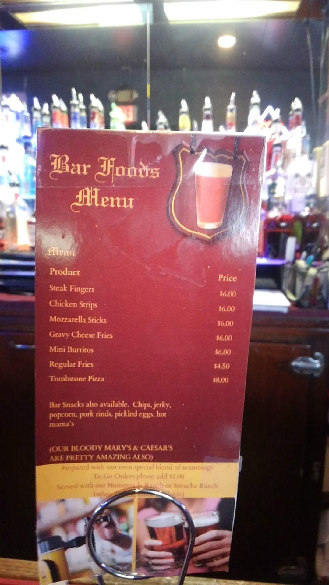 Silver Bow Athletic Club Menu