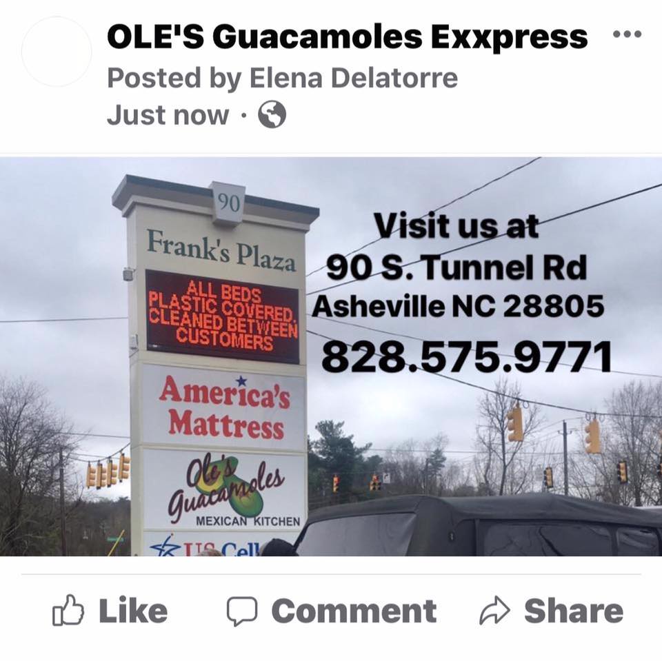 Ole's Guacamoles Exxpress 408 Old County Home Rd, Asheville