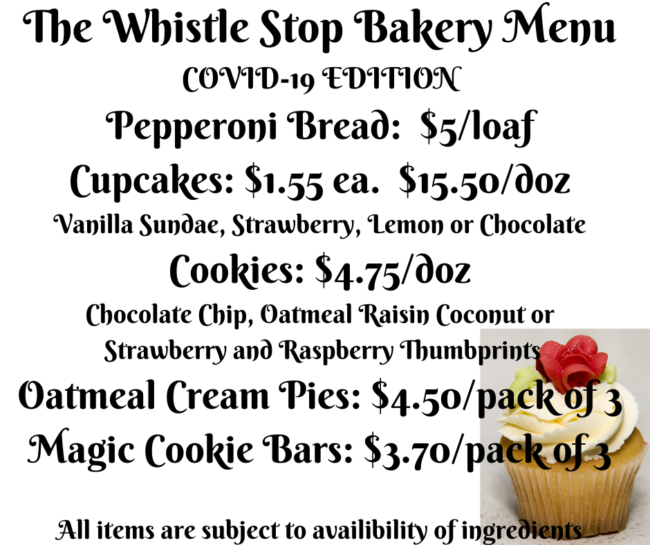 The Whistle Stop Bakery Menu