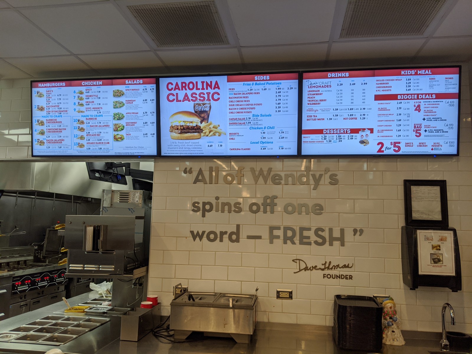 Wendy's Menu