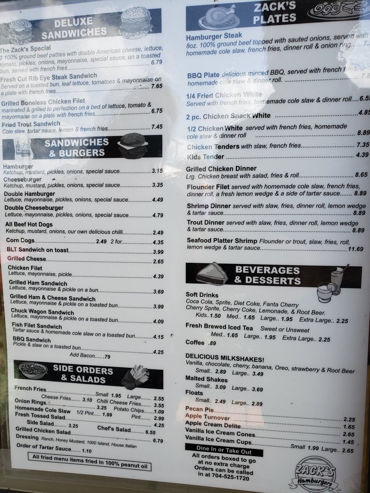 Zack's Hamburgers 4009 South Blvd, Charlotte
