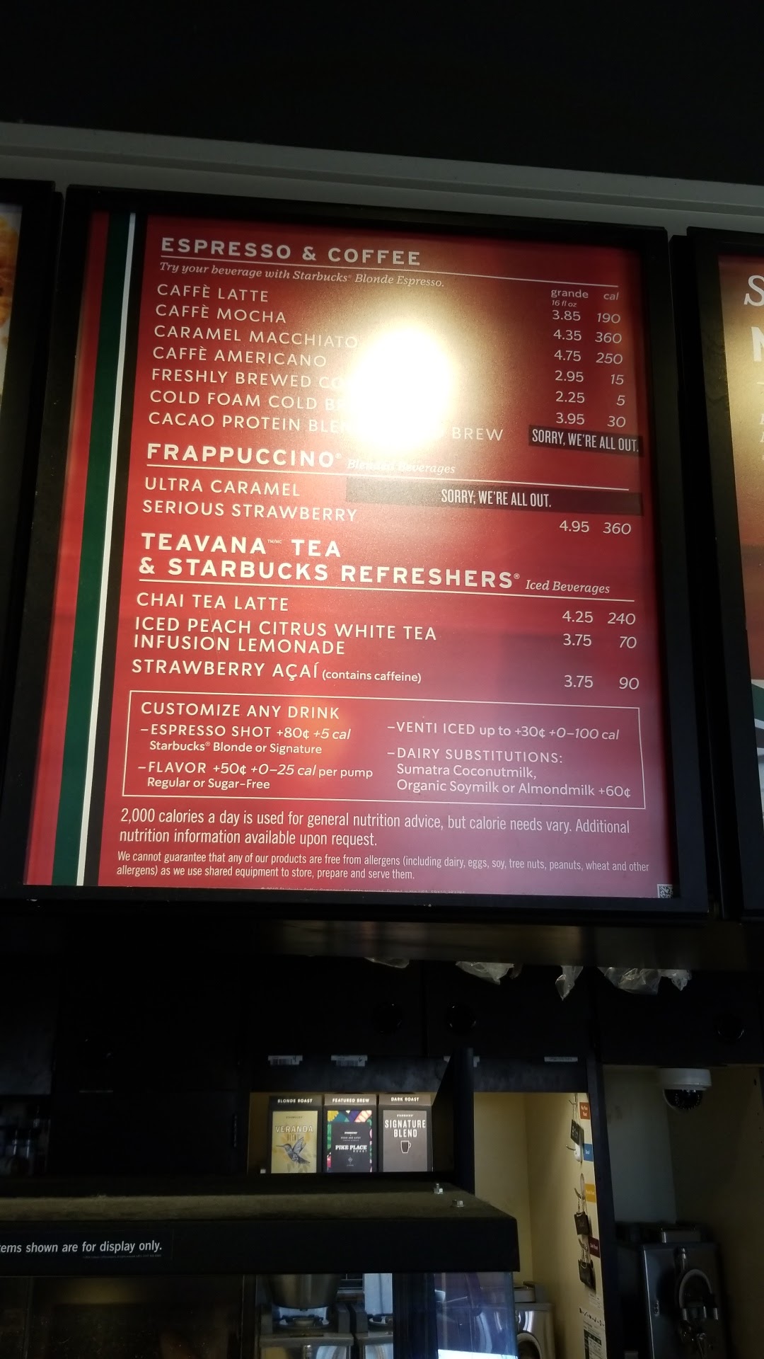 Starbucks Menu