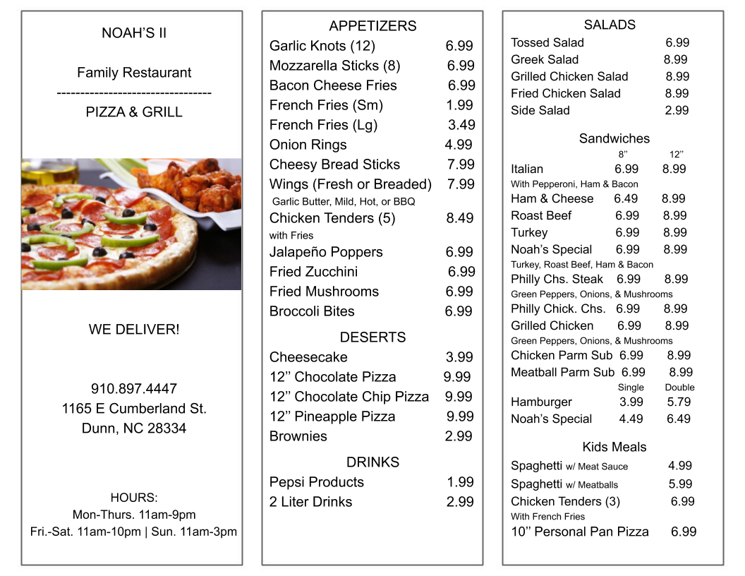 Dunn, NC Restaurants Open for Takeout, Curbside Service and/or Delivery