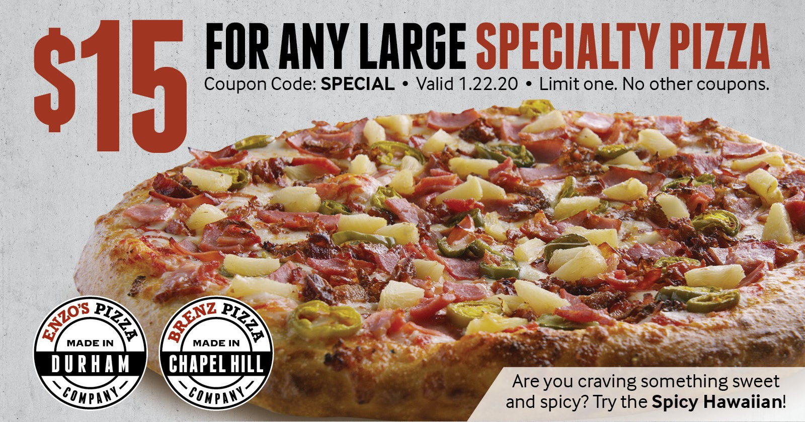 Enzo's Pizza Co. 2608 Erwin Rd STE 140, Durham
