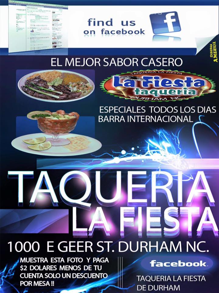 Taqueria La Fiesta 1002 E Geer St, Durham