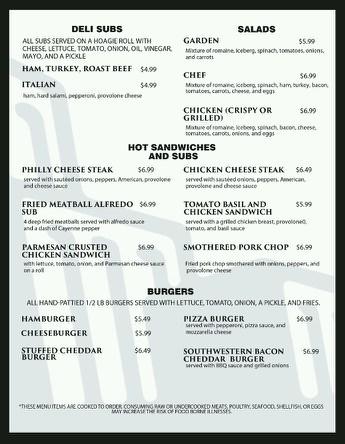 E-City Deli Menu