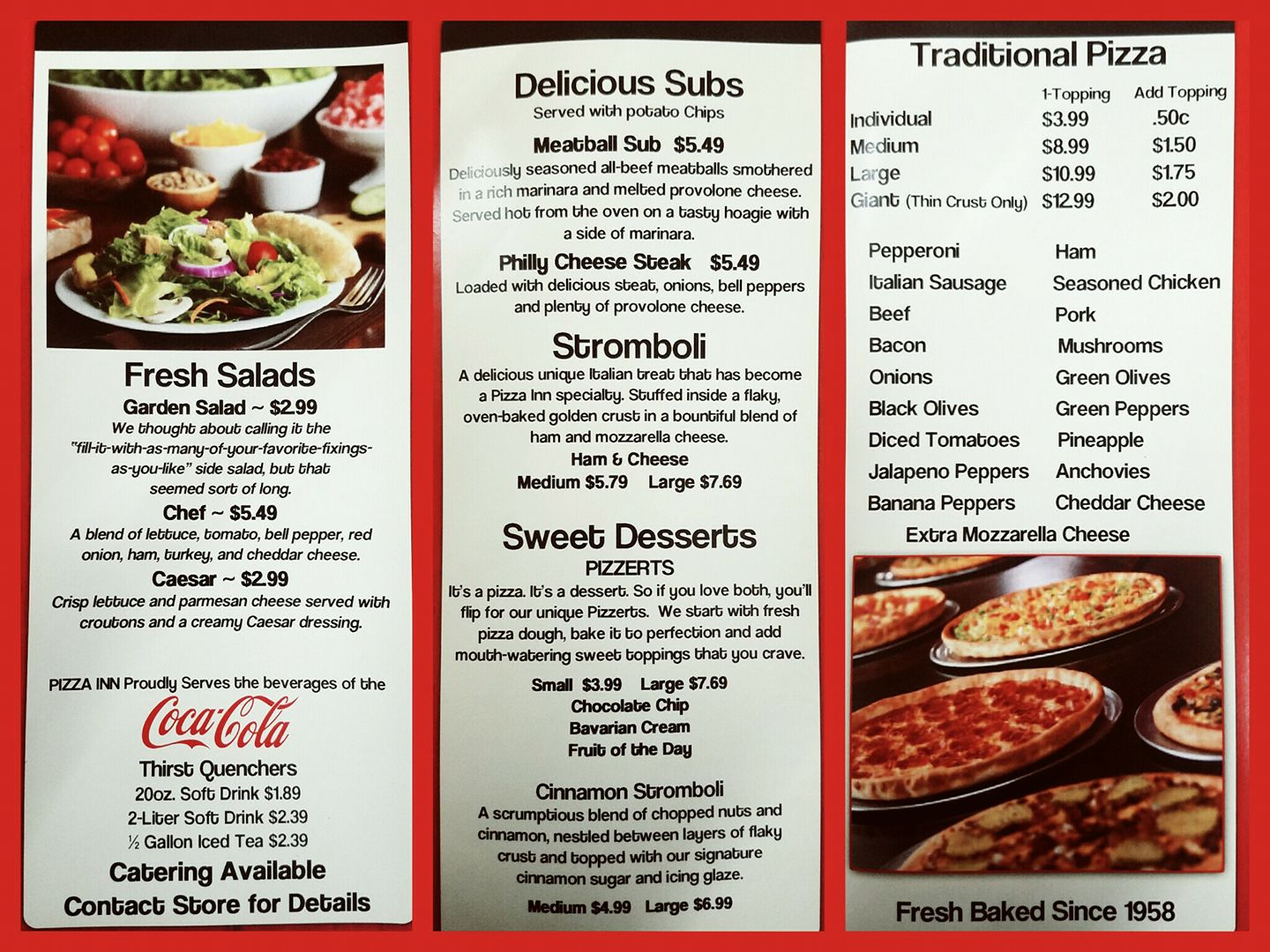 Pizza Inn Menu