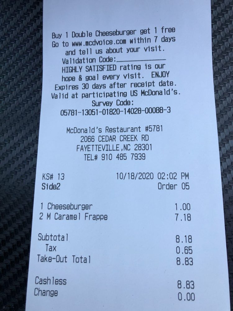 McDonald's 2066 Cedar Creek Rd, Fayetteville