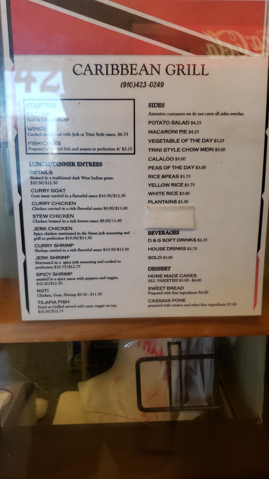 Caribbean Grill Menu