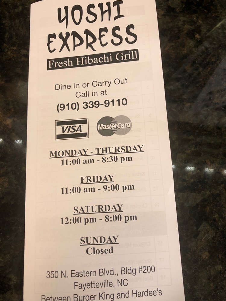 Yoshi Express 350 N Eastern Blvd #200, Fayetteville