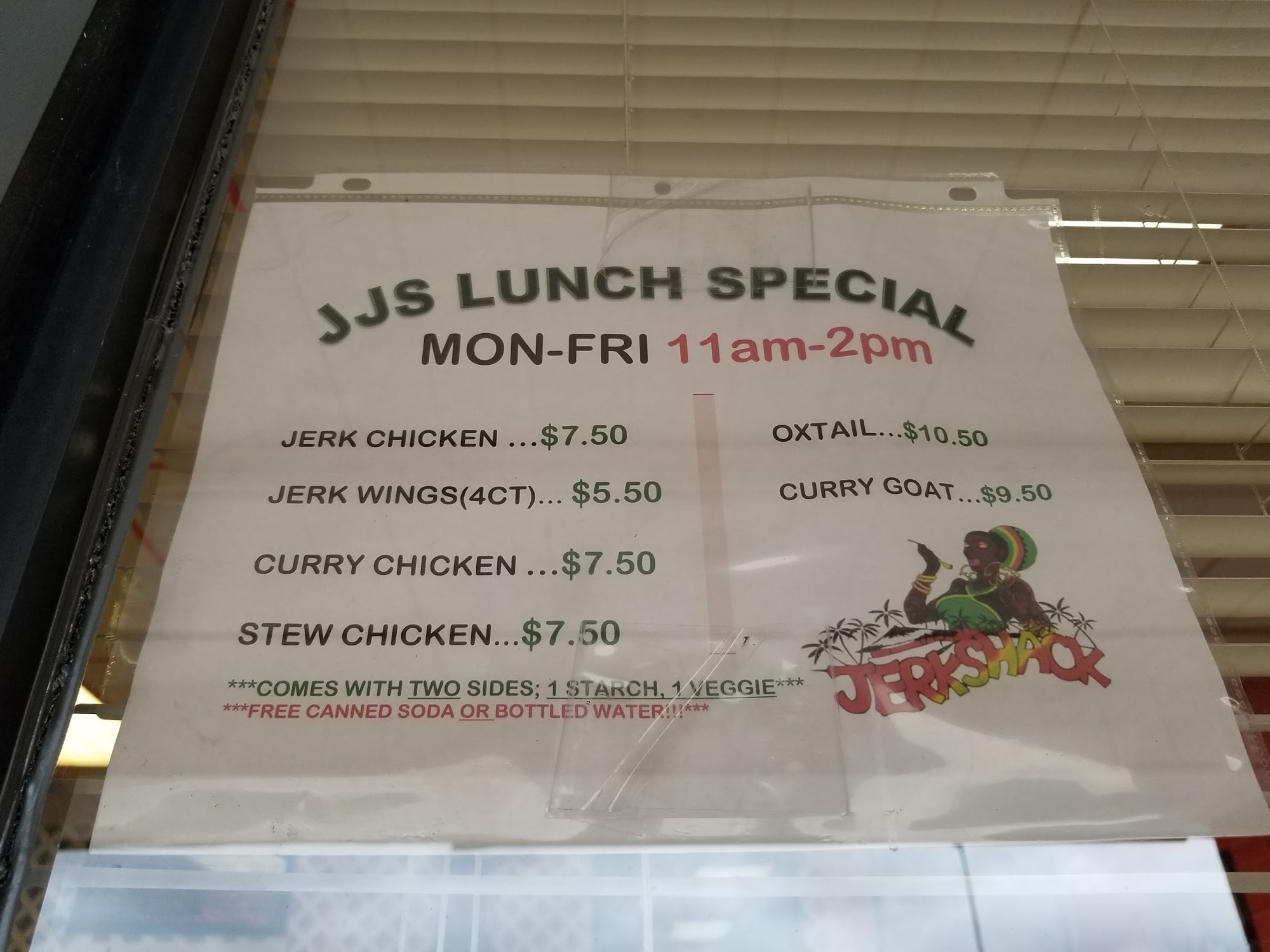 Jara's Jerk Shack Menu