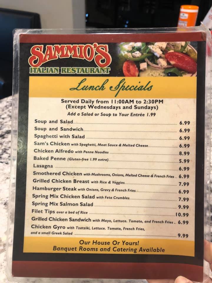 Sammio's Italian Restaurant 3057 N Main St, Hope Mills