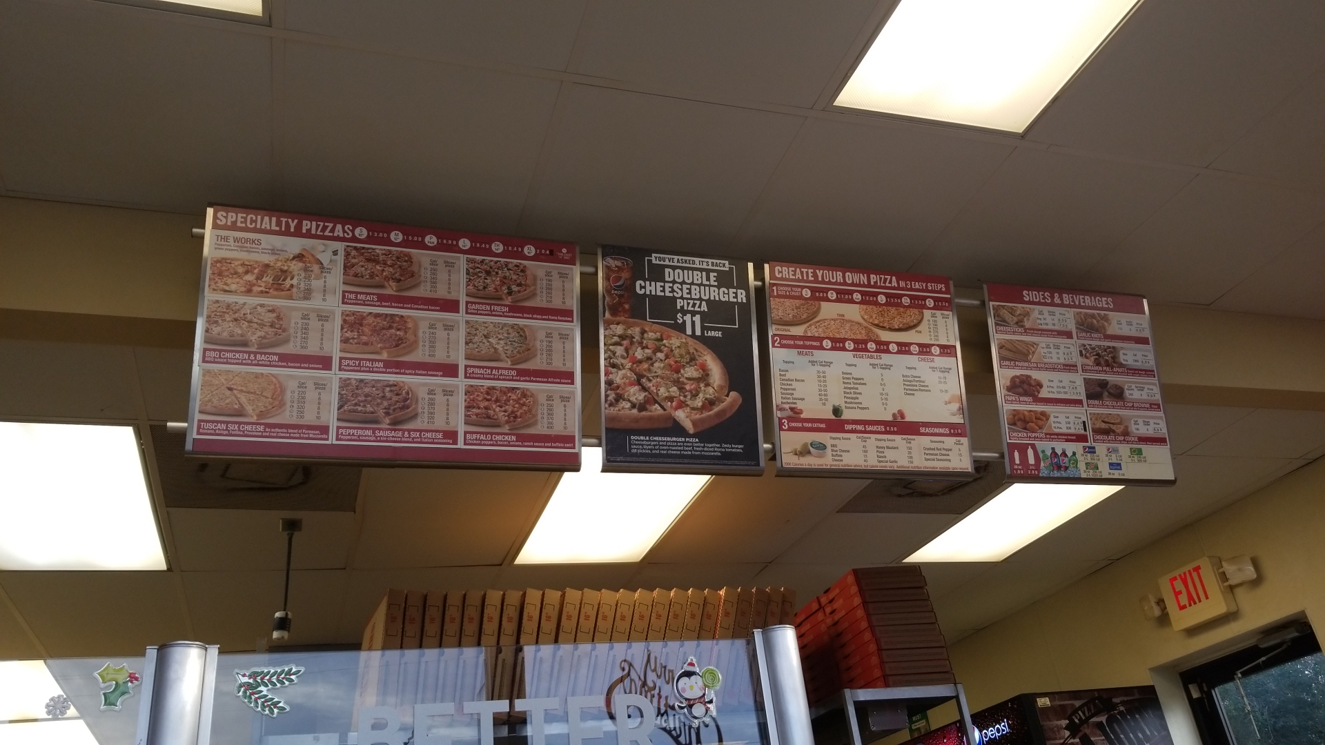 Papa Johns Pizza Menu