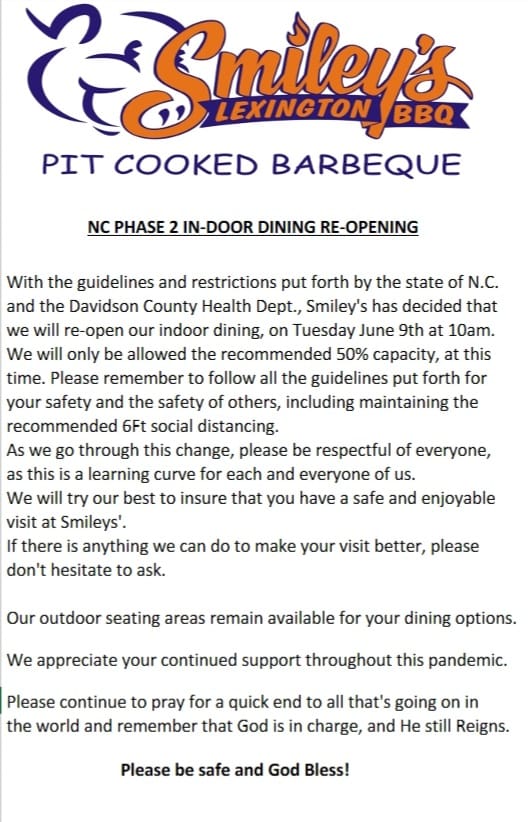 Smiley's Lexington BBQ 917 Winston Rd, Lexington