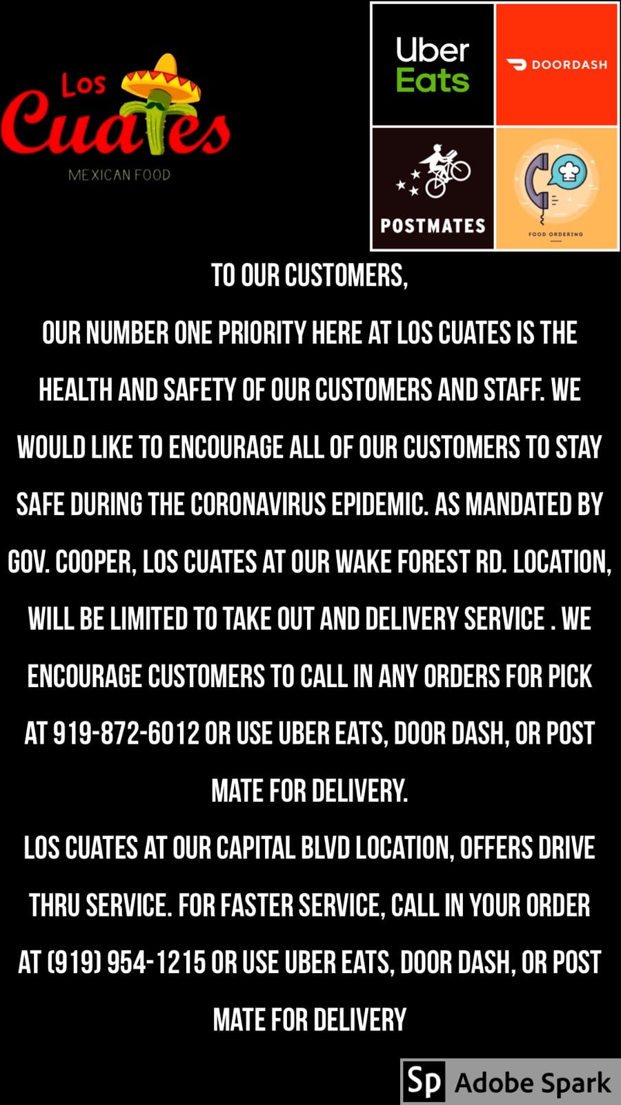Los Cuates 4524 Old Wake Forest Rd, Raleigh