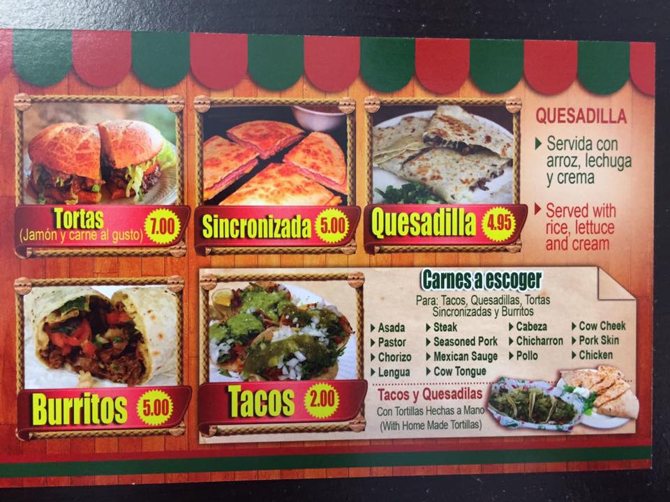 La Mexicana Market Menu