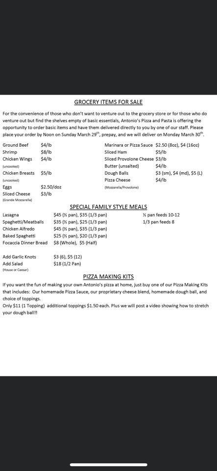 Antonio's Pizza And Pasta 3501 Oleander Dr #2, Wilmington