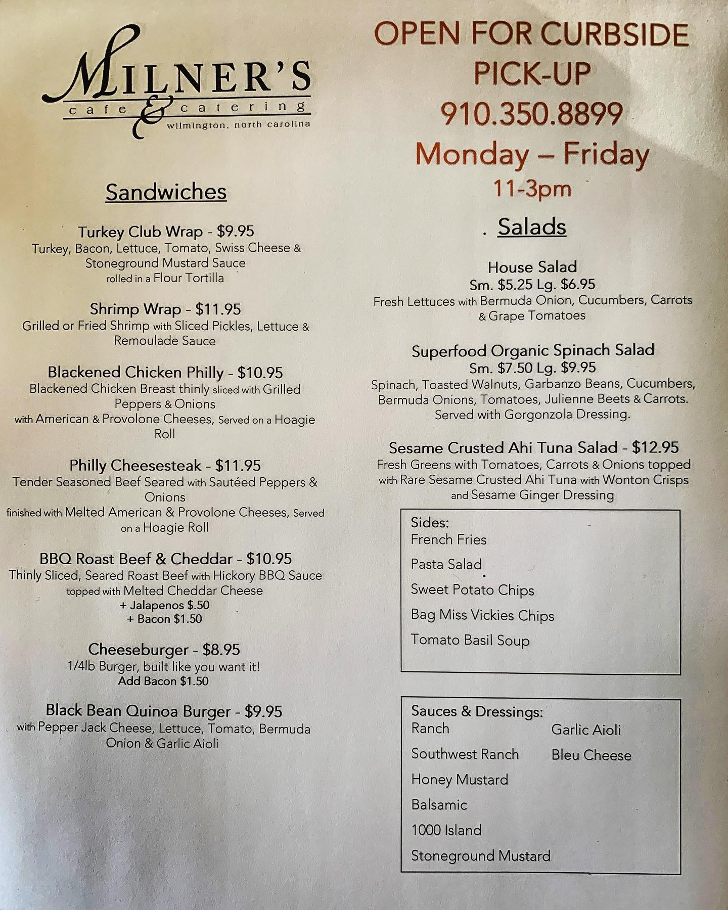 Milners Cafe & Catering 311 Judges Rd #1a, Wilmington