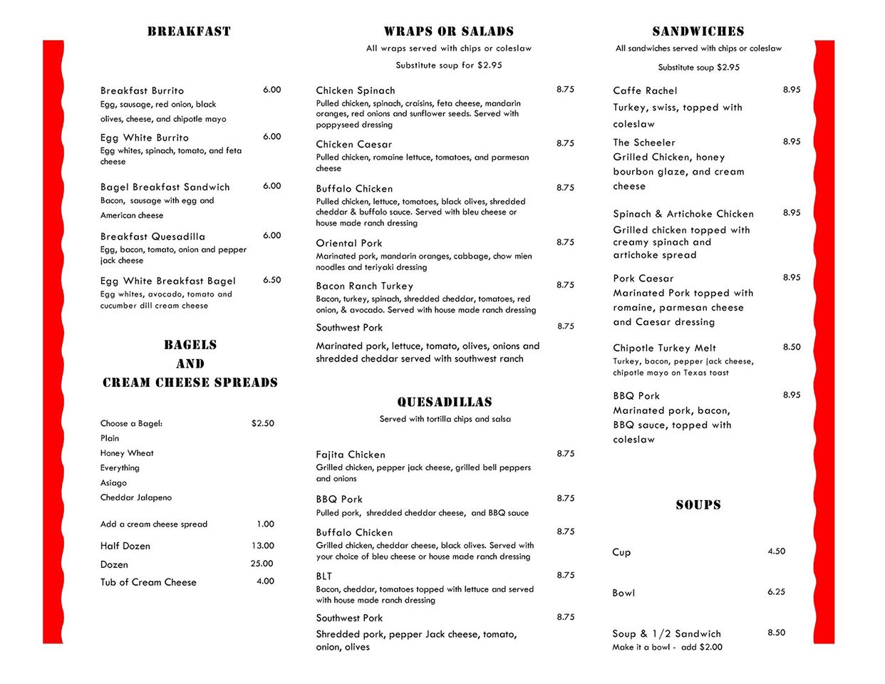 Caffe Aroma Menu