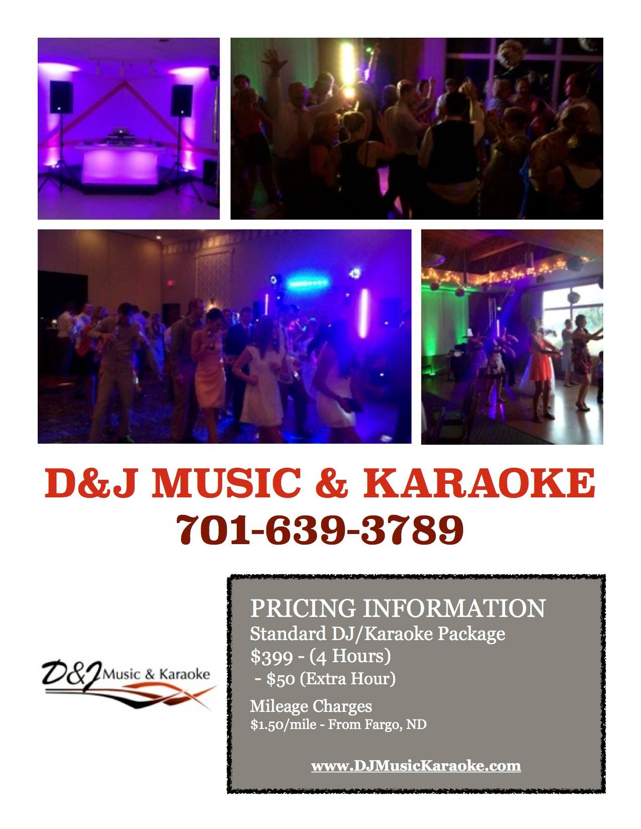 D&J Music & Karaoke Menu