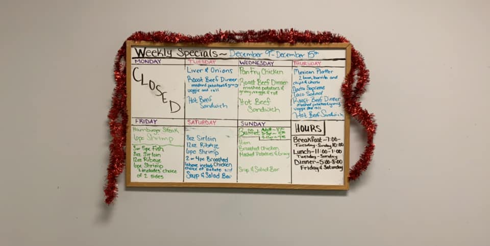 VFW Resteraunt, Bar & Lounge Menu