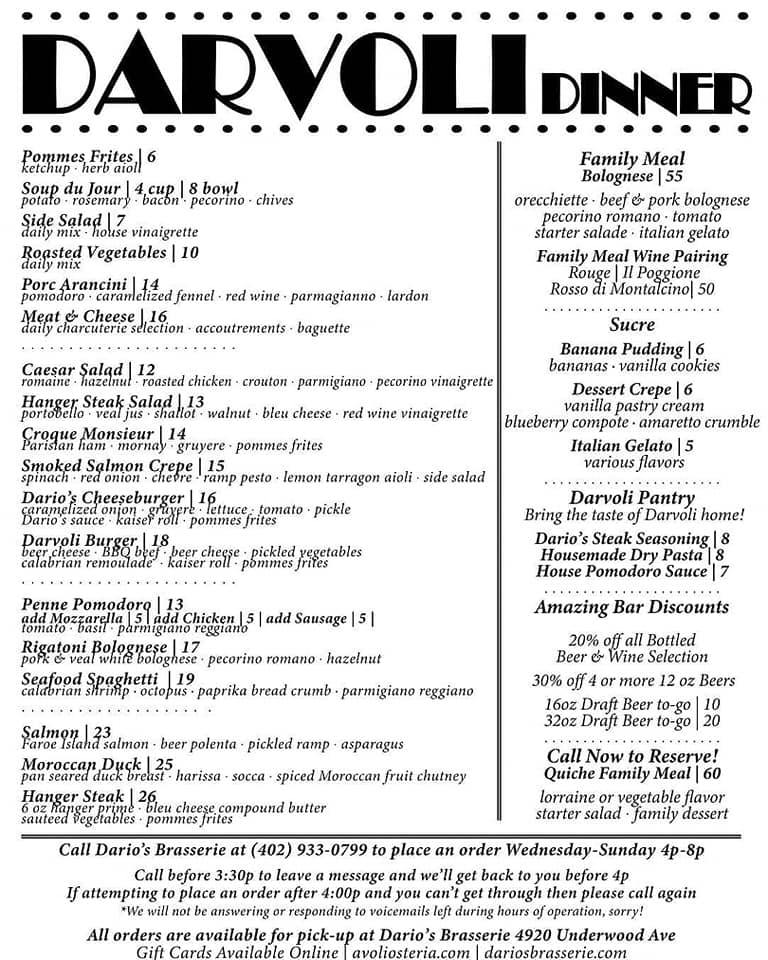 Dario's Brasserie 4920 Underwood Ave, Omaha