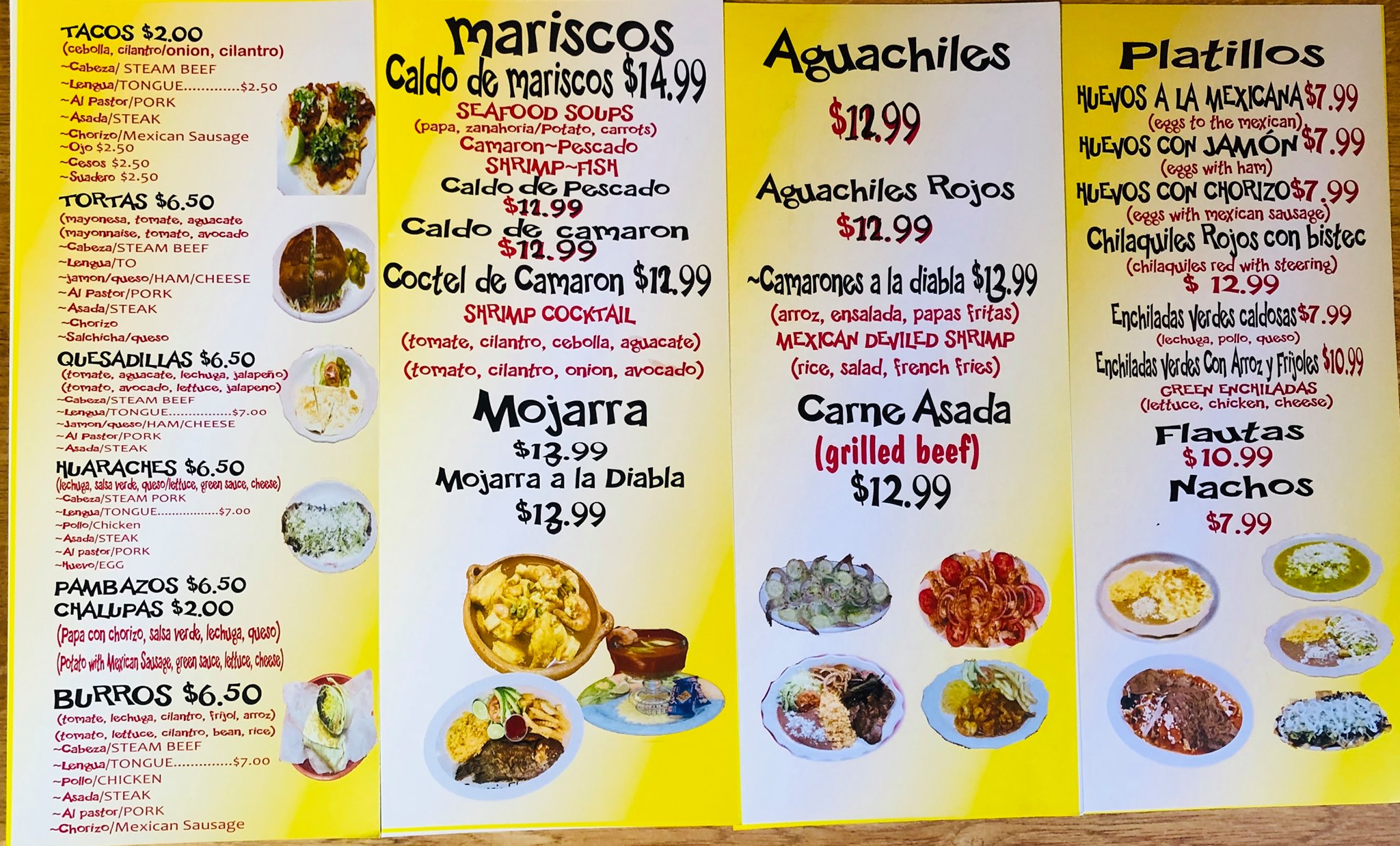 Taqueria El Chavo Menu