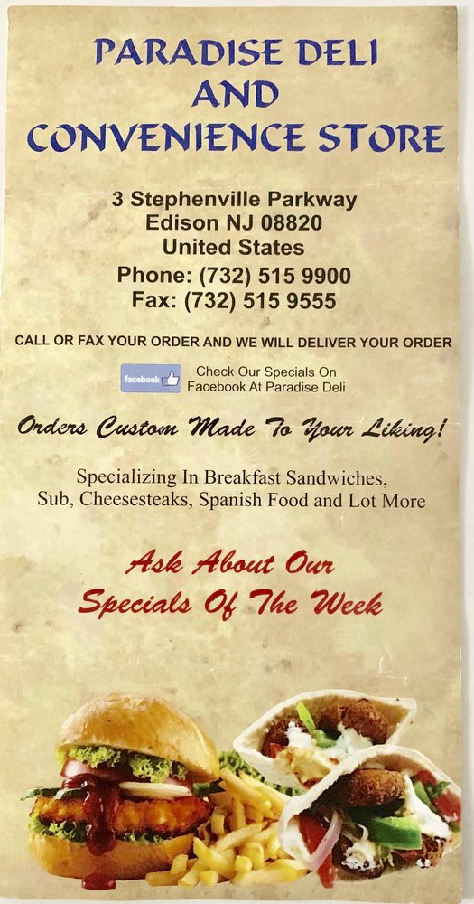 Paradise Deli 3 Stephenville Pkwy #1a, Edison