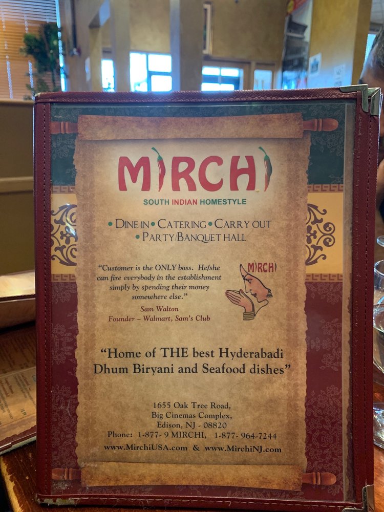 Mirchi Restaurant 1655 Oak Tree Rd, Edison