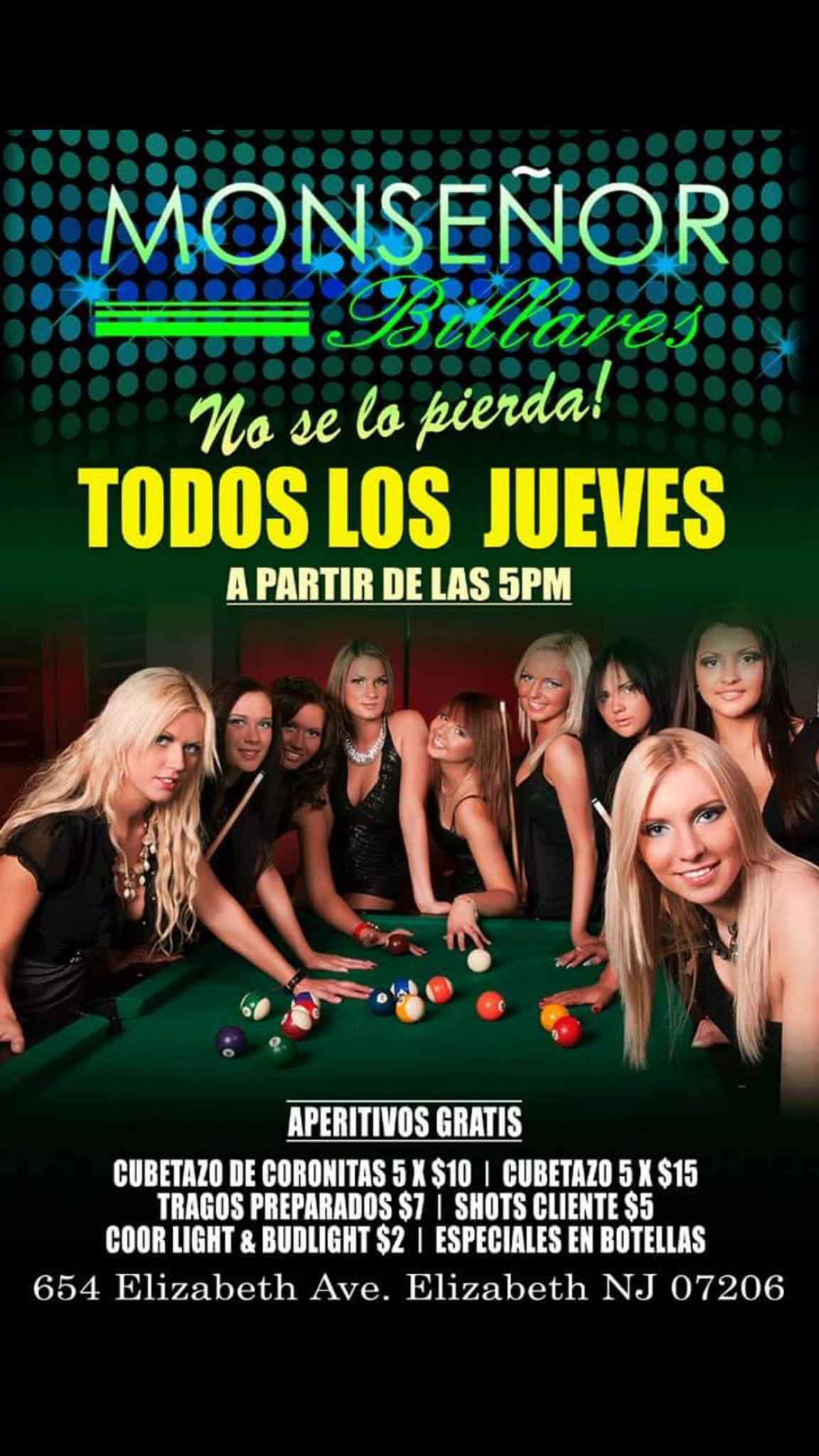 El Monseñor Bar Menu